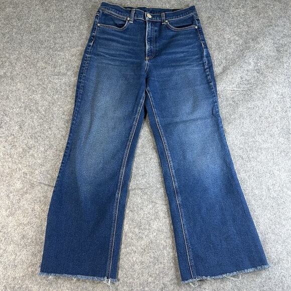 Rag & Bone Jeans Womens 30 Justine High-rise Cropped Flare-leg Jeans In Gem - Picture 1 of 10